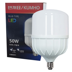번개표 LED 벌브타입 50W 파워램프 공장등